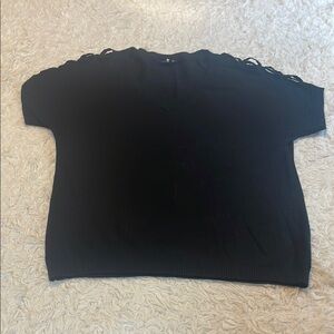 Torrid Black Lace Up Shoulder Sweater